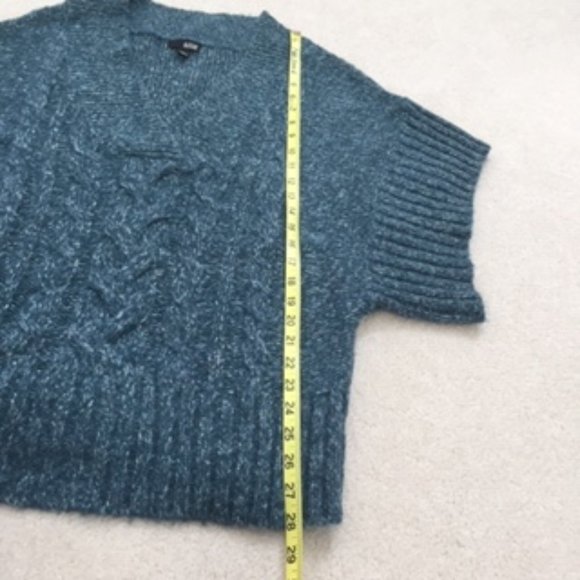 a.n.a. Marbled Chunky Style Knit V-Neck Sweater - Teal, Pink and White - Large - Picture 7 of 8